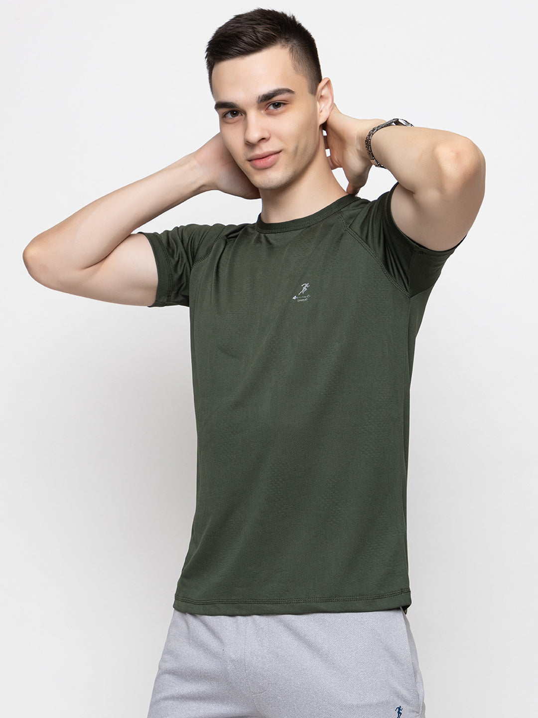 120 Camo Textured Dri-Fit Sports Tshirt I Olive