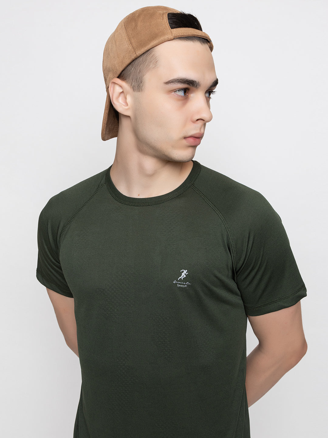 120 Camo Textured Dri-Fit Sports Tshirt I Olive