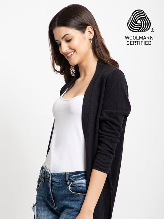 017 Woollen Shrug I Black