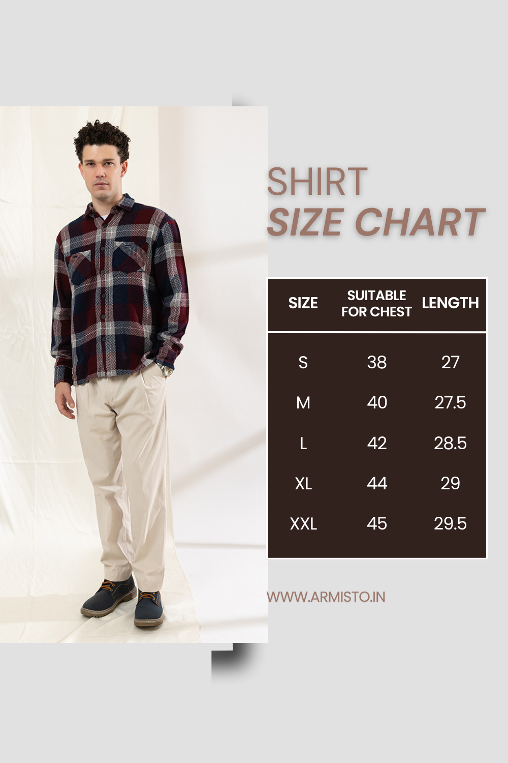 513 Men's Plaid Shacket Shirt I NutBrown
