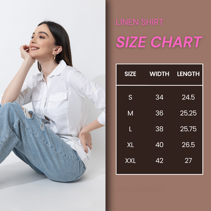 702 Women's Linen Smart Formal Shirt I Quarter Sleeves