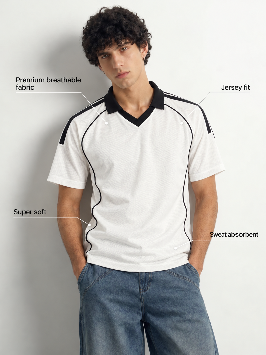 Mens DriFit Sports Jersey | 176 White