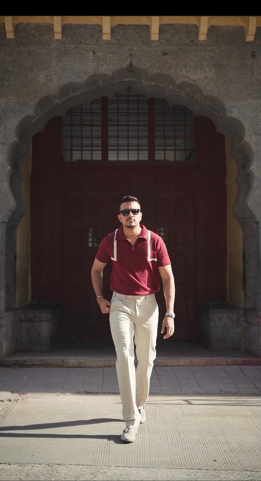 614 Half Zip Knit Polo I Wine