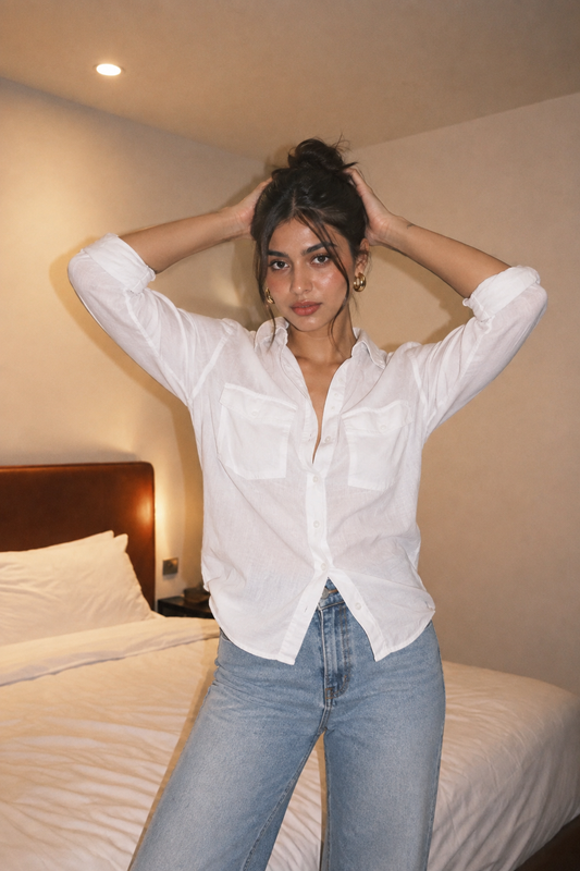 702 Women's Linen Smart Formal Shirt I Quarter Sleeves