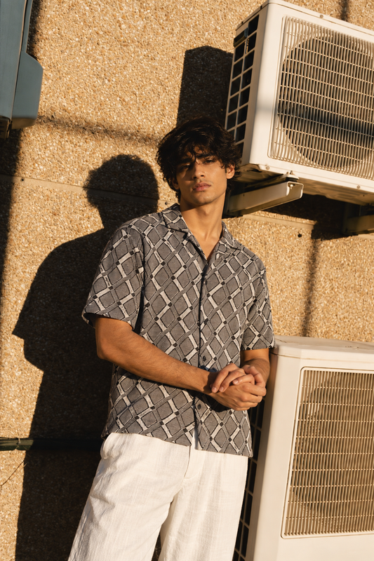 505 Resort Shirt Crochet I Black